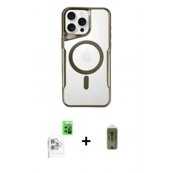 MARSİLYAN™- iPhone 16 Pro Kılıf Yadigar Klasik Özel Seri - Siyah Joko Magic 5D Hayalet Cam + Raze Metal Kamera Lens - BZ