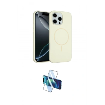 MARSİLYAN™- iPhone 16 Pro Kılıf Yankı Form Serisi - Siyah 3D Antistatik Cam Ekran Koruyucu