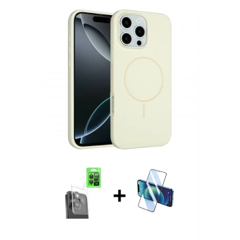 MARSİLYAN™- iPhone 16 Pro Kılıf Yankı Form Serisi - Siyah 3D Antistatik Cam Ekran Koruyucu + Raze Metal Kamera Lens - SH