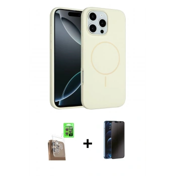 MARSİLYAN™- iPhone 16 Pro Kılıf Yankı Form Serisi - Siyah 3D Antistatik Hayalet Cam Ekran Koruyucu + Raze Metal Kamera Lens - CLTM