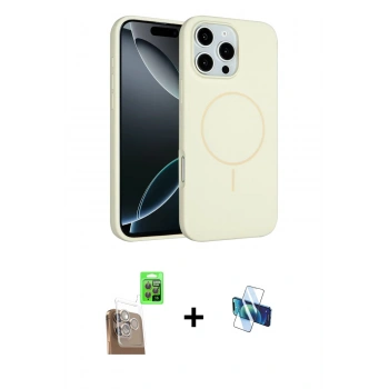 MARSİLYAN™- iPhone 16 Pro Kılıf Yankı Form Serisi - Siyah 3D Antistatik Seramik Nano Ekran Koruyucu + Raze Metal Kamera Lens - CLTM