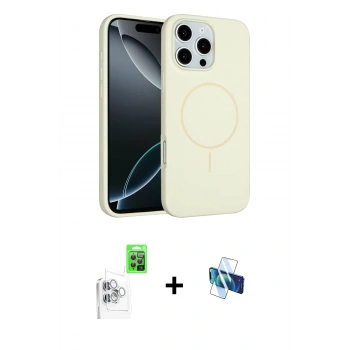 MARSİLYAN™- iPhone 16 Pro Kılıf Yankı Form Serisi - Siyah 3D Antistatik Seramik Nano Ekran Koruyucu + Raze Metal Kamera Lens - BZ