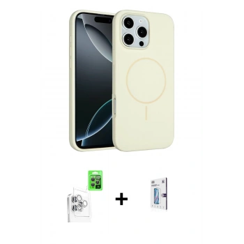 MARSİLYAN™- iPhone 16 Pro Kılıf Yankı Form Serisi - Siyah Bilvis 0.18mm Plus Cam Ekran Koruyucu + Raze Metal Kamera Lens - BZ