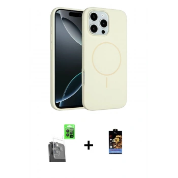 MARSİLYAN™- iPhone 16 Pro Kılıf Yankı Form Serisi - Siyah Buffer Hayalet Cam Ekran Koruyucu + Raze Metal Kamera Lens - SH
