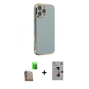 MARSİLYAN™- iPhone 16 Pro Kılıf Yankı Serisi - Siyah Bilvis 3D Mat Cam Ekran Koruyucu + Raze Metal Kamera Lens - CLTM