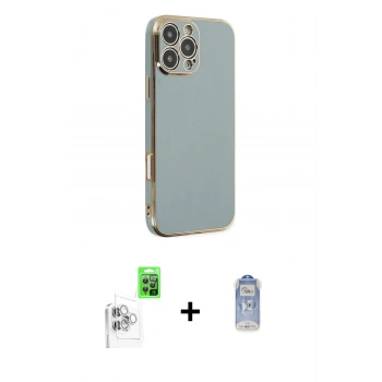 MARSİLYAN™- iPhone 16 Pro Kılıf Yankı Serisi - Siyah Joko Magic 5D Cam + Raze Metal Kamera Lens - BZ