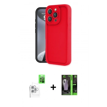 MARSİLYAN™- iPhone 16 Pro Kılıf Yankı Yansıma Özel Seri - Şeffaf 360 Full Body Arka Koruyucu + Raze Metal Kamera Lens - BZ