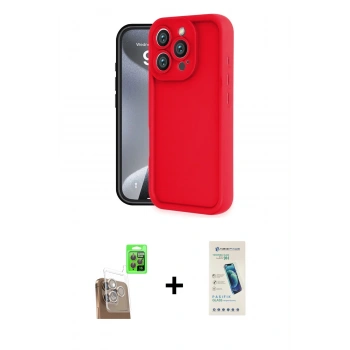 MARSİLYAN™- iPhone 16 Pro Kılıf Yankı Yansıma Özel Seri - Şeffaf Pasifik Cam Ekran Koruyucu + Raze Metal Kamera Lens - CLTM