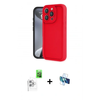 MARSİLYAN™- iPhone 16 Pro Kılıf Yankı Yansıma Özel Seri - Siyah 3D Antistatik Seramik Nano Ekran Koruyucu + Raze Metal Kamera Lens - BZ