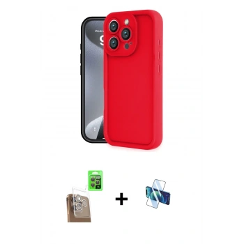 MARSİLYAN™- iPhone 16 Pro Kılıf Yankı Yansıma Özel Seri - Siyah 3D Antistatik Seramik Nano Ekran Koruyucu + Raze Metal Kamera Lens - CLTM