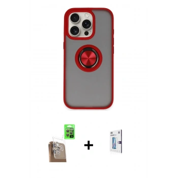 MARSİLYAN™- iPhone 16 Pro Kılıf Yörünge Çizgi - Siyah Bilvis 0.18mm Plus Cam Ekran Koruyucu + Raze Metal Kamera Lens - CLTM