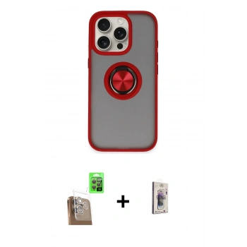 MARSİLYAN™- iPhone 16 Pro Kılıf Yörünge Çizgi - Siyah Bilvis 3D Cam Ekran Koruyucu + Raze Metal Kamera Lens - CLTM