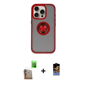 MARSİLYAN™- iPhone 16 Pro Kılıf Yörünge Çizgi - Siyah Buffer Hayalet Cam Ekran Koruyucu + Raze Metal Kamera Lens - CLTM