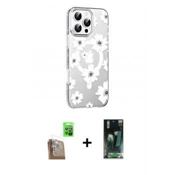 MARSİLYAN™- iPhone 16 Pro Kılıf Yörünge Işık Prime - Siyah 360 Mat Full Body Arka Koruyucu + Raze Metal Kamera Lens - CLTM
