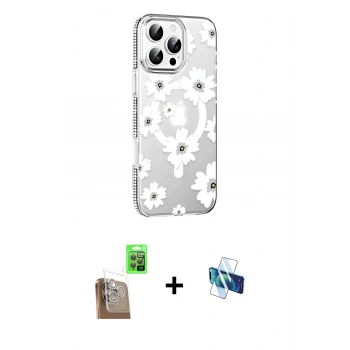 MARSİLYAN™- iPhone 16 Pro Kılıf Yörünge Işık Prime - Siyah 3D Antistatik Seramik Nano Ekran Koruyucu + Raze Metal Kamera Lens - CLTM