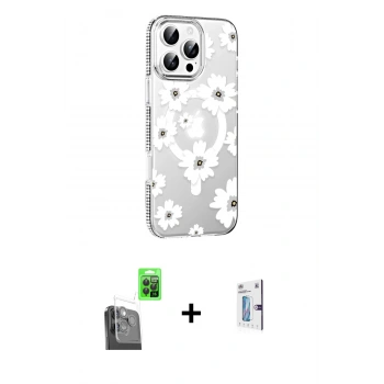 MARSİLYAN™- iPhone 16 Pro Kılıf Yörünge Işık Prime - Siyah Bilvis 0.18mm Plus Cam Ekran Koruyucu + Raze Metal Kamera Lens - SH