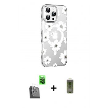 MARSİLYAN™- iPhone 16 Pro Kılıf Yörünge Işık Prime - Siyah Joko Magic 5D Hayalet Cam + Raze Metal Kamera Lens - SH
