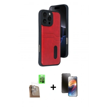 MARSİLYAN™- iPhone 16 Pro Kılıf Yörünge Işık Serisi - Siyah 3D Antistatik Mat Seramik Nano Ekran Koruyucu + Raze Metal Kamera Lens - CLTM