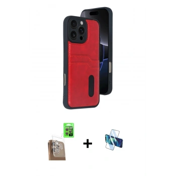 MARSİLYAN™- iPhone 16 Pro Kılıf Yörünge Işık Serisi - Siyah 3D Antistatik Seramik Nano Ekran Koruyucu + Raze Metal Kamera Lens - CLTM