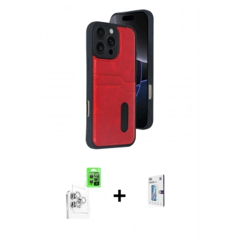 MARSİLYAN™- iPhone 16 Pro Kılıf Yörünge Işık Serisi - Siyah Bilvis 0.18mm Plus Cam Ekran Koruyucu + Raze Metal Kamera Lens - BZ
