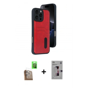 MARSİLYAN™- iPhone 16 Pro Kılıf Yörünge Işık Serisi - Siyah Bilvis 3D Mat Cam Ekran Koruyucu + Raze Metal Kamera Lens - CLTM