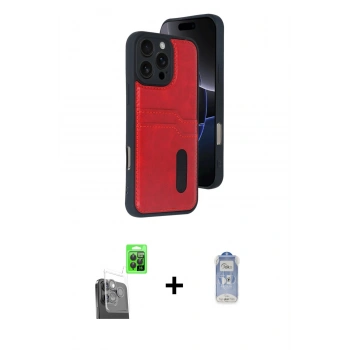 MARSİLYAN™- iPhone 16 Pro Kılıf Yörünge Işık Serisi - Siyah Joko Magic 5D Cam + Raze Metal Kamera Lens - SH