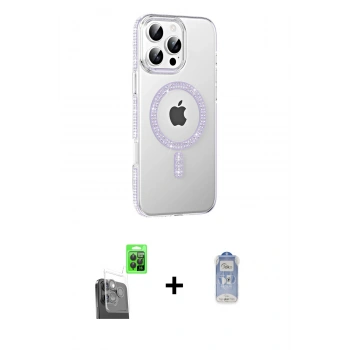 MARSİLYAN™- iPhone 16 Pro Kılıf Yörünge Koleksiyonu - Siyah Joko Magic 5D Cam + Raze Metal Kamera Lens - SH