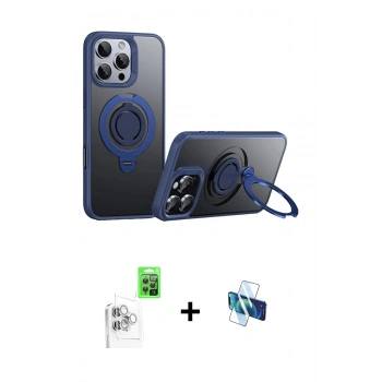 MARSİLYAN™- iPhone 16 Pro Kılıf Zirve Çizgi Prime - Siyah 3D Antistatik Seramik Nano Ekran Koruyucu + Raze Metal Kamera Lens - BZ