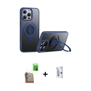 MARSİLYAN™- iPhone 16 Pro Kılıf Zirve Çizgi Prime - Siyah Bilvis 0.18mm Plus Cam Ekran Koruyucu + Raze Metal Kamera Lens - CLTM