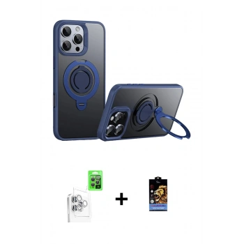 MARSİLYAN™- iPhone 16 Pro Kılıf Zirve Çizgi Prime - Siyah Buffer Hayalet Cam Ekran Koruyucu + Raze Metal Kamera Lens - BZ
