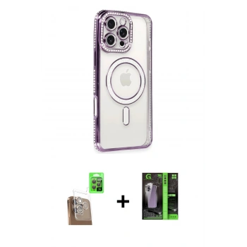 MARSİLYAN™- iPhone 16 Pro Kılıf Zirve Doku Prime - Şeffaf 360 Full Body Arka Koruyucu + Raze Metal Kamera Lens - CLTM