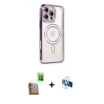 MARSİLYAN™- iPhone 16 Pro Kılıf Zirve Doku Prime - Siyah 3D Antistatik Seramik Nano Ekran Koruyucu + Raze Metal Kamera Lens - CLTM