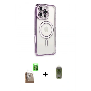 MARSİLYAN™- iPhone 16 Pro Kılıf Zirve Doku Prime - Siyah Joko Magic 5D Hayalet Cam + Raze Metal Kamera Lens - CLTM