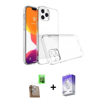 MARSİLYAN™- iPhone 16 Pro Kılıf Zirve Doku - Siyah Bilvis 5in1 3D Magic Cam Ekran Koruyucu + Raze Metal Kamera Lens - CLTM