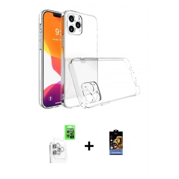 MARSİLYAN™- iPhone 16 Pro Kılıf Zirve Doku - Siyah Buffer Hayalet Cam Ekran Koruyucu + Raze Metal Kamera Lens - BZ