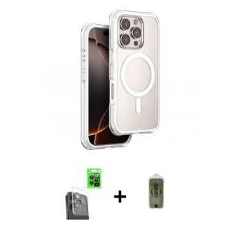 MARSİLYAN™- iPhone 16 Pro Kılıf Zirve Klasik Prime - Siyah Joko Magic 5D Hayalet Cam + Raze Metal Kamera Lens - SH