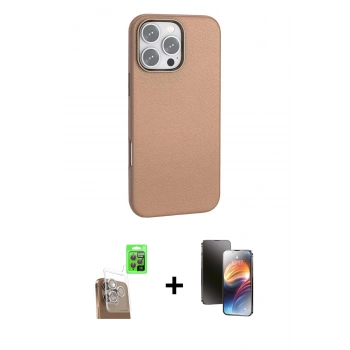 MARSİLYAN™- iPhone 16 Pro Kılıf Zirve Modern Prime - Siyah 3D Antistatik Mat Seramik Nano Ekran Koruyucu + Raze Metal Kamera Lens - CLTM