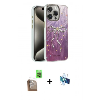 MARSİLYAN™- iPhone 16 Pro Kılıf Zirve Modern Prime - Siyah 3D Antistatik Seramik Nano Ekran Koruyucu + Raze Metal Kamera Lens - CLTM