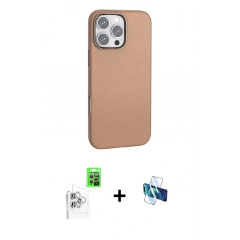 MARSİLYAN™- iPhone 16 Pro Kılıf Zirve Modern Prime - Siyah 3D Antistatik Seramik Nano Ekran Koruyucu + Raze Metal Kamera Lens - BZ