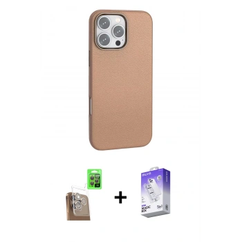 MARSİLYAN™- iPhone 16 Pro Kılıf Zirve Modern Prime - Siyah Bilvis 5in1 3D Magic Cam Ekran Koruyucu + Raze Metal Kamera Lens - CLTM