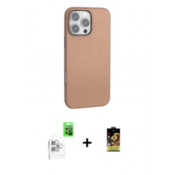 MARSİLYAN™- iPhone 16 Pro Kılıf Zirve Modern Prime - Siyah Buffer Cam Ekran Koruyucu + Raze Metal Kamera Lens - BZ