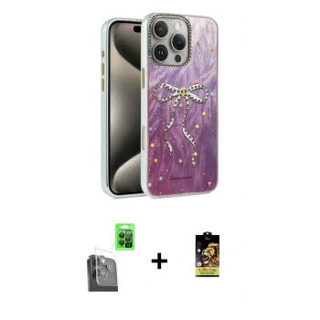 MARSİLYAN™- iPhone 16 Pro Kılıf Zirve Modern Prime - Siyah Buffer Cam Ekran Koruyucu + Raze Metal Kamera Lens - SH