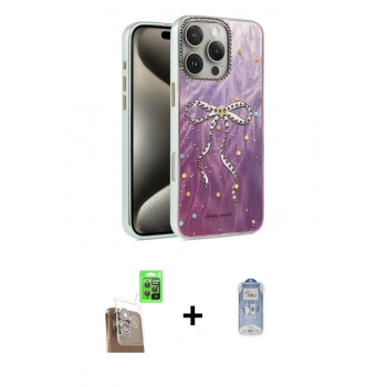 MARSİLYAN™- iPhone 16 Pro Kılıf Zirve Modern Prime - Siyah Joko Magic 5D Cam + Raze Metal Kamera Lens - CLTM