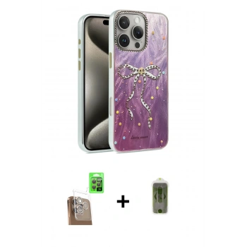 MARSİLYAN™- iPhone 16 Pro Kılıf Zirve Modern Prime - Siyah Joko Magic 5D Hayalet Cam + Raze Metal Kamera Lens - CLTM