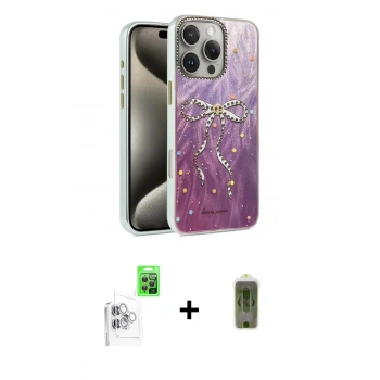 MARSİLYAN™- iPhone 16 Pro Kılıf Zirve Modern Prime - Siyah Joko Magic 5D Hayalet Cam + Raze Metal Kamera Lens - BZ
