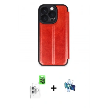 MARSİLYAN™- iPhone 16 Pro Kılıf Zirve Yansıma Serisi - Siyah 3D Antistatik Seramik Nano Ekran Koruyucu + Raze Metal Kamera Lens - BZ