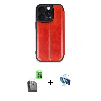MARSİLYAN™- iPhone 16 Pro Kılıf Zirve Yansıma Serisi - Siyah 3D Antistatik Seramik Nano Ekran Koruyucu + Raze Metal Kamera Lens - SH