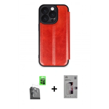 MARSİLYAN™- iPhone 16 Pro Kılıf Zirve Yansıma Serisi - Siyah Bilvis 3D Mat Cam Ekran Koruyucu + Raze Metal Kamera Lens - SH