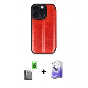 MARSİLYAN™- iPhone 16 Pro Kılıf Zirve Yansıma Serisi - Siyah Bilvis 5in1 5D Magic Hayalet Cam Ekran Koruyucu + Raze Metal Kamera Lens - SH