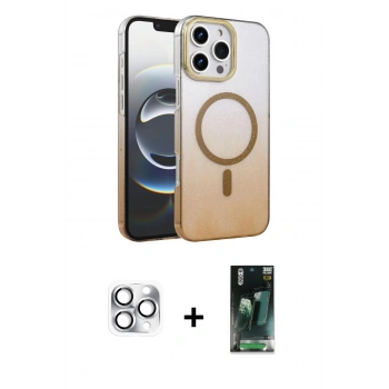 MARSİLYAN™- iPhone 16 Pro Max Kılıf Ahenk Doku Özel Seri - Siyah 360 Mat Full Body Arka Koruyucu + Pers Alüminyum Kamera Lens - GS